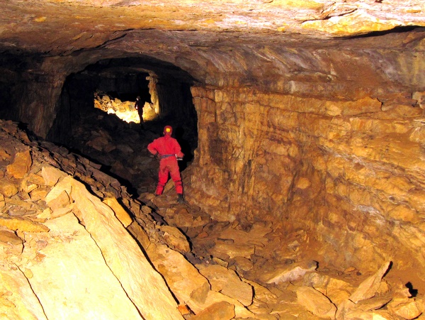 Photograph of the entrance passage of Grotte Chevalier, Dent de Crolles