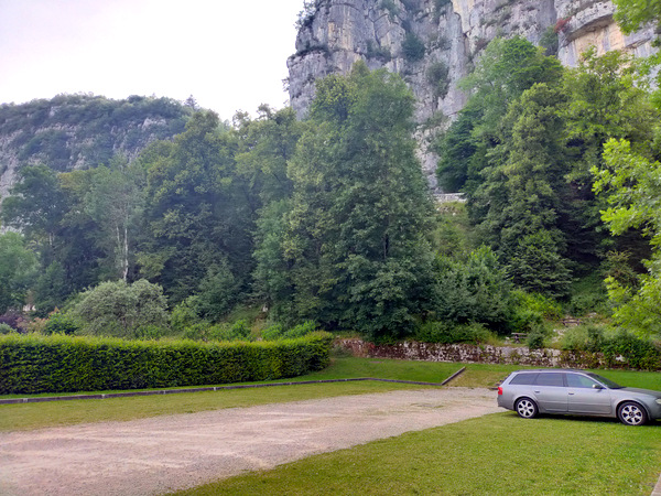 Photograph of parking area ar La Grotte