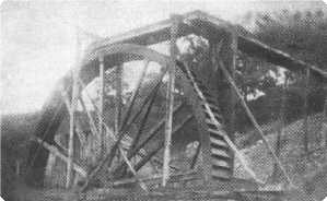 Photograph of the waterwheel with the overshot flume