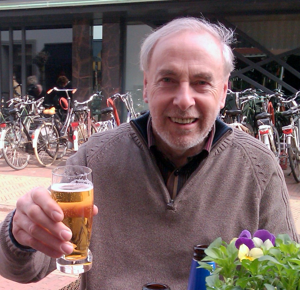 Mel enjoying a pint in 2011 - photograph: Sim Stroes-Gascoyne
