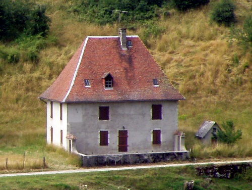 Photograph of A traditional Chartreuse house above St. Pierre de Chartreuse
