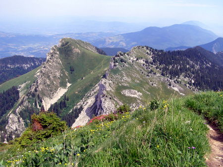 Photograph of Petit Som from the Grand Som summit ridge