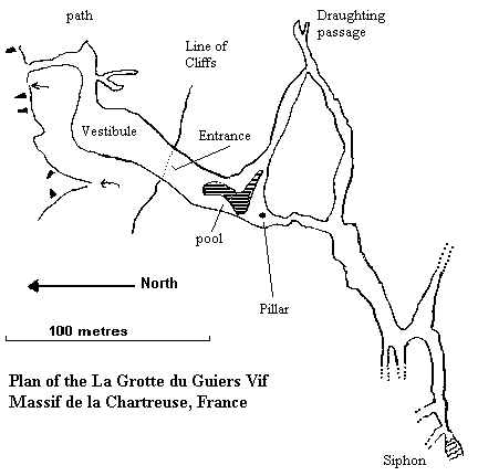 A Plan of the Entrance Passages of the Grotte Guiers Vif, Cirque de St. Même