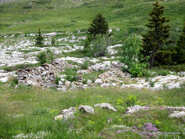 Photograph of the ruins of one of the haberts de Barraux
