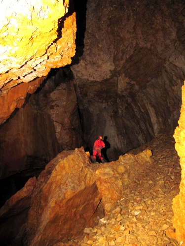 Photograph of the large chamber in the Guiers Mort, Dent de Crolles