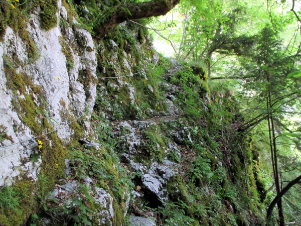 Photograph of the protected traverse near les Echelles de Charminelles on the Grande Sure