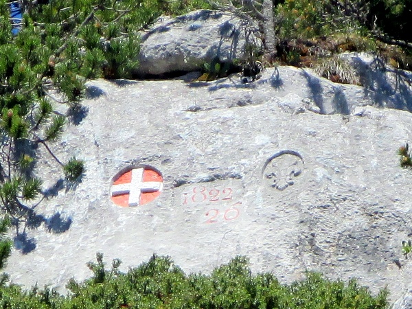 Photograph of a boundary marker inscription between France and Savoy