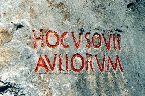 Photograph of the Roman Inscription on l'Aup du Seuil