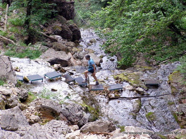 Photograph of the Guiers Mort stepping stones, Dent de Crolles