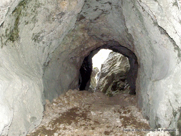 Photograph of the cave at the base of the Cheminée de Fontanieu, l'Aulp du Seuil