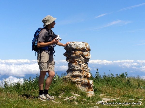 Photograph of the summit cairn on Mont Granier